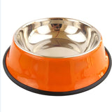 Pets Feeding bowl Anti Skid Stainless Steel Travel Food Water cat dog bowls Dish For Dog Cat Puppy 6 Colors