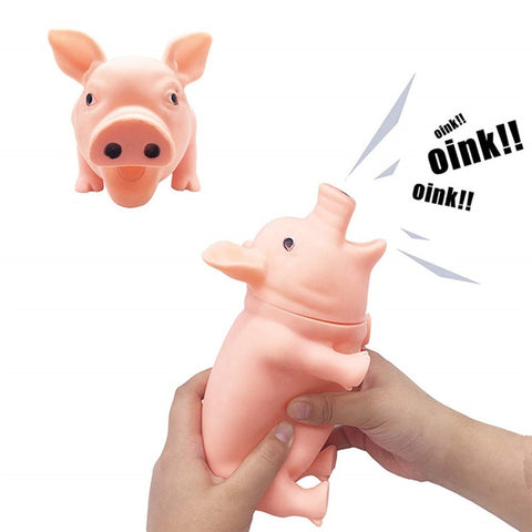 Colorful Screaming Rubber Pig Pet Teasing Squeak Squeaker Chew Toy Puppy Toy for Dogs for Large Dogs Sound Voice Dog Toys 35