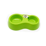 Portable Pet Feeder Plastic Dual Port Automatic Feeder Water Drinking Feeding Basin Bowls For Cats Pet Dogs without Bottle 2019