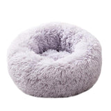 2019 New Round Dog Bed Washable Long Plush Dog Kennel Cat House Super Soft Cotton Mats Sofa For Dog Basket Pet Warm Sleeping Bed