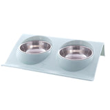 Double Dog Cat Bowls Stainless Steel Pet Food Water Feeder For Dog Puppy Cats Pets Supplies Feeding Dishes