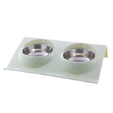 Double Dog Cat Bowls Stainless Steel Pet Food Water Feeder For Dog Puppy Cats Pets Supplies Feeding Dishes