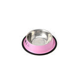 Multi-color Anti-Skid Stainless Steel Cat Dog Food Water Bowl Pet Feeding Bowl