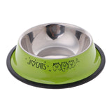 Multi-color Anti-Skid Stainless Steel Cat Dog Food Water Bowl Pet Feeding Bowl