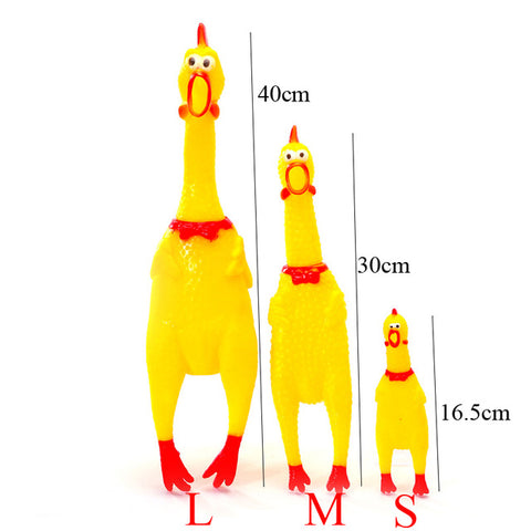 Funny Yellow Screaming Rubber Chicken Pet Dog Puppy Cat Toy Squeak Squeaker Chew Kid Toy Gift