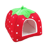 Soft Strawberry Pet Dog Cat House Kennel Tent Fashion Puppy Winter Warm Bed House Cave Nest For Dog Cat Pet Products